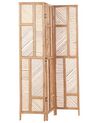 Folding Rattan 3 Panel Room Divider 117 x 180 cm Natural LAMEZIA_866493