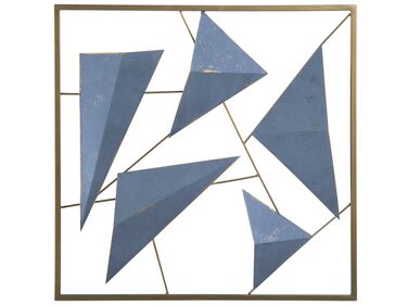 Wanddekoration Metall blau / gold Dreiecke ZINC