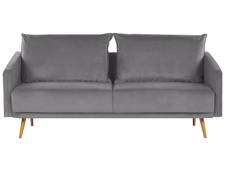 3 Seater Velvet Sofa Grey MAURA_789176