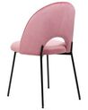 Lot de 2 chaises de salle à manger en velours rose COVELO_859953