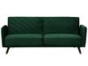 Velvet Fabric Sofa Bed Green SENJA_707269