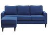 3-Sitzer Sofa mit Ottomane dunkelblau AVESTA_768385