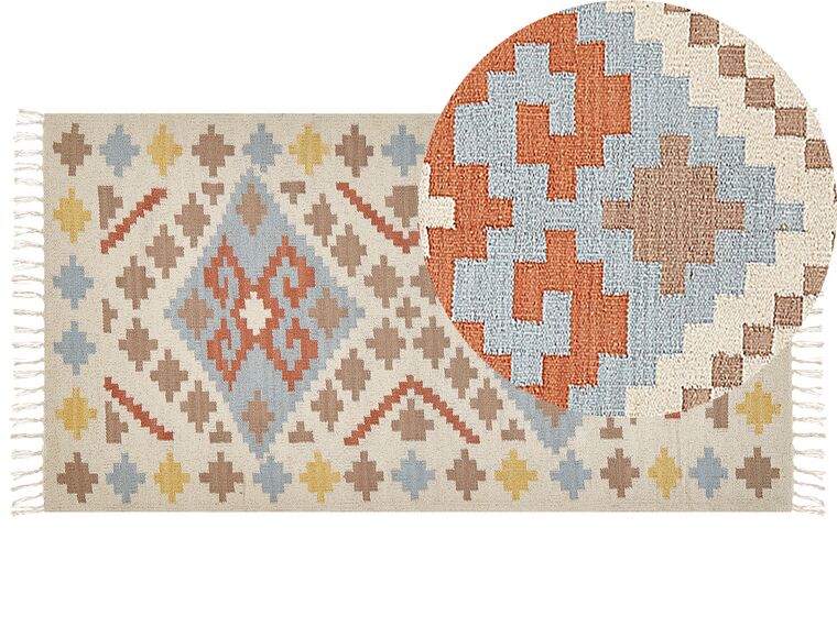 Bavlněný kelimový koberec 80 x 150 cm vícebarevný ATAN_869086