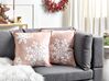 Set of 2 Velvet Cushions Christmas Motif 45 x 45 cm Pink MURRAYA_887929