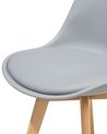 Set di 2 sedie in plastica grigia e legno naturale DAKOTA II_801999