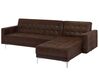 Left Hand Faux Leather Corner Sofa Brown ABERDEEN_713285