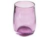 Conjunto de 4 accesorios de baño de vidrio violeta/plateado ROANA_825246