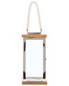 Lanterna decorativa prateada com madeira clara BORNEO_722969