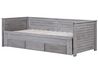 Drevená rozkladacia posteľ s úložným priestorom 90/180x200 cm sivá CAHORS_729506
