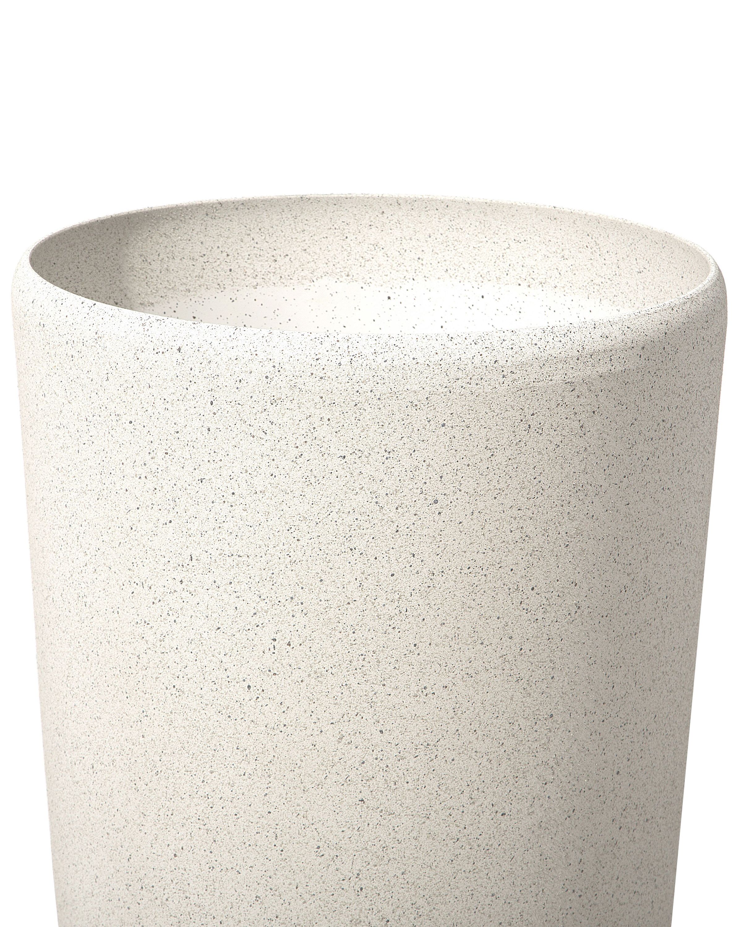 Blumentopf 2er Set Hellbeige Rund 23 X 23 X 42 Cm ABDERA Beliani de Blumentopf 2er set hellbeige rund 23 x 23 x 42 cm abdera beliani de
