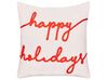 Set of 2 Velvet Cushions Christmas Motif 45 x 45 cm White EXACUM_887888
