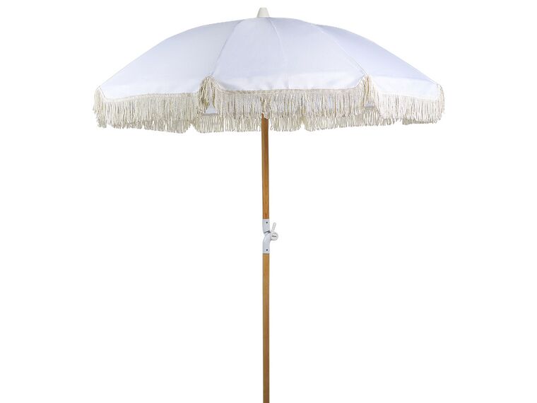 Ombrellone da giardino in tessuto bianco ⌀ 150 cm MONDELLO_848541