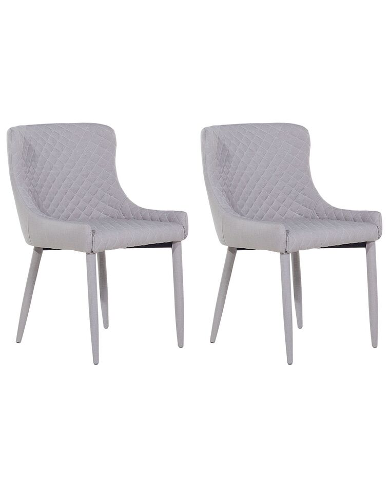 Set of 2 Fabric Dining Chairs Light Grey SOLANO_700556