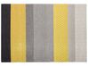 Teppich Wolle grau / gelb 160 x 220 cm Streifenmuster Kurzflor AKKAYA_750892
