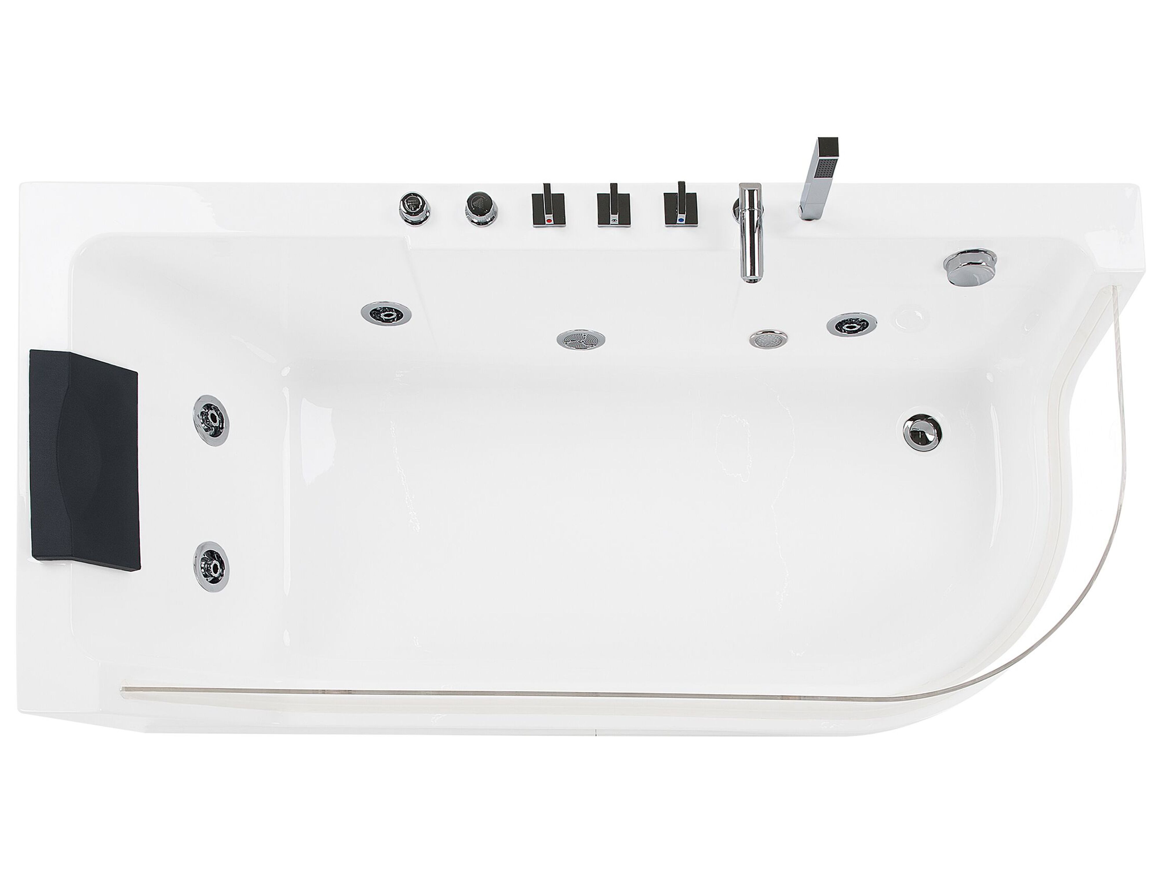 Whirlpool Bath with LED 1700 x 800 mm White ACUARIO | Beliani.co.uk