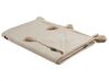 Cotton Blanket Lama Motif 130 x 180 cm Beige and Brown DEOGHAR_829280