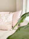 Set of 2 Faux Suede Cushions Lattice Weave 45 x 45 cm Pink TITHONIA_818912
