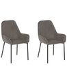 Lot de 2 chaises de salle à manger en velours côtelé gris LOVERNA_914158
