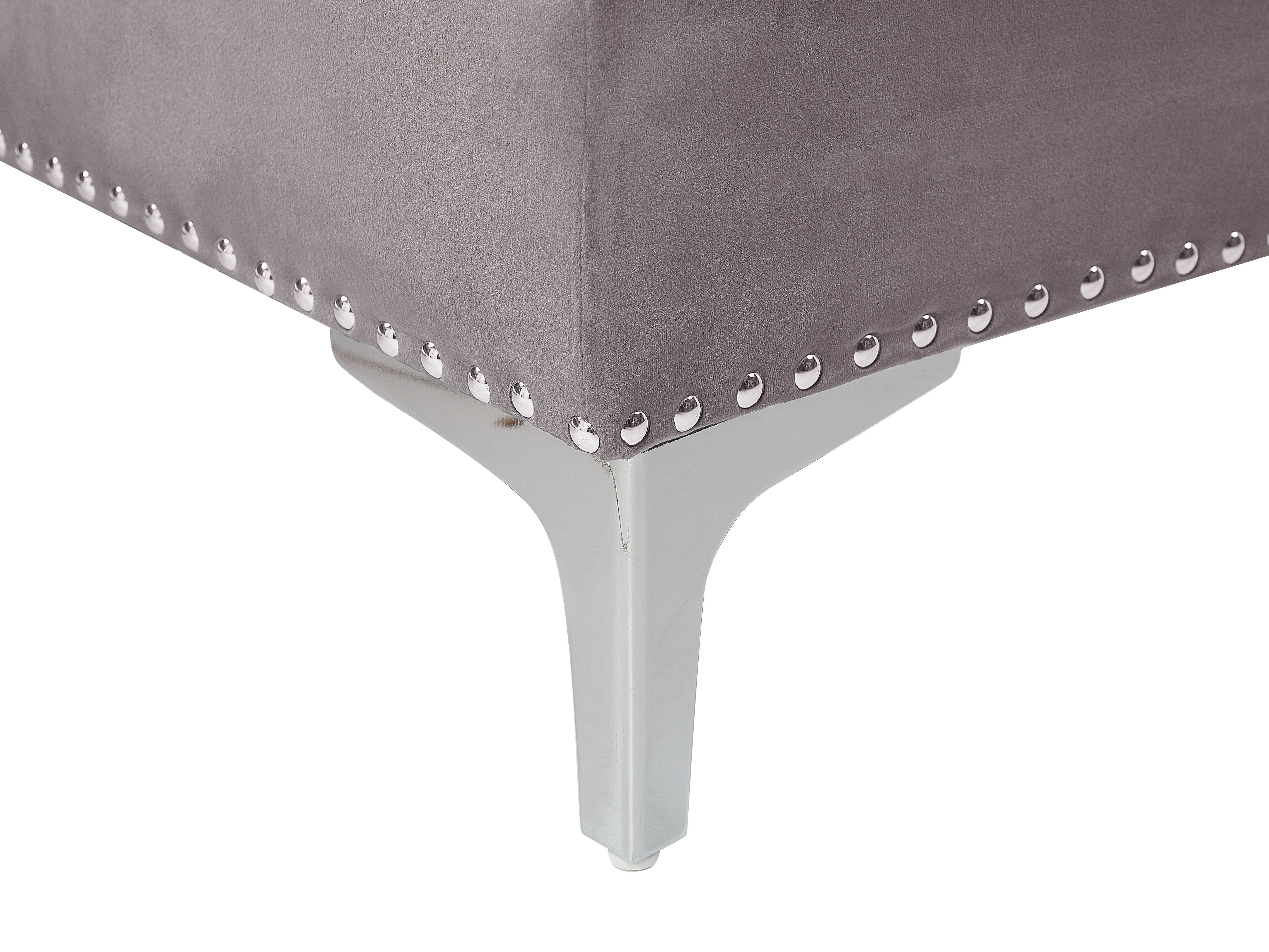 Narożnik welurowy lewostronny szary FLEN