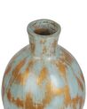 Dekorativ terracotta vase 45 cm blå og guld DIKAJA_850345