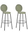 Set of 2 Boucle Bar Chairs Light Green EMERY_913948