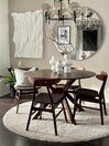 Set of 2 Wooden Dining Chairs Dark Wood and Grey LYNN_836555
