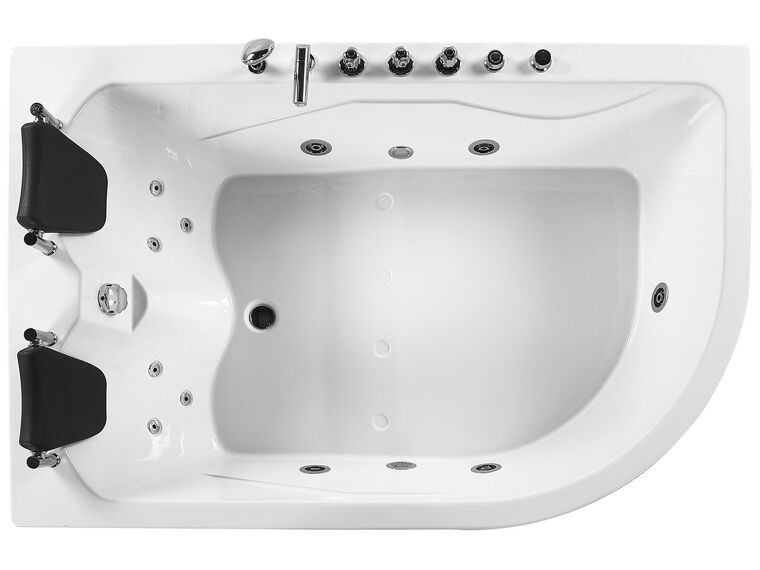 Right Hand Whirlpool Corner Bath with LED 1800 x 1200 mm White CALAMA ...