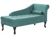 Right Hand Velvet Chaise Lounge with Storage Teal PESSAC_882022
