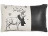 2 poduszki dekoracyjne z reniferem 30 x 50 cm czarno-białe SVEN_814093