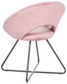 Chaise design en velours rose RACHEL_860938