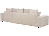 Canapé-lit d'angle à gauche avec rangement en velours côtelé taupe LUSPA_898686
