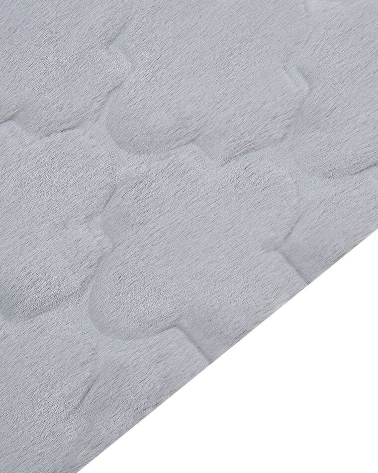 Faux Rabbit Fur Rug 80 x 150 cm Grey GHARO Beliani.co.uk