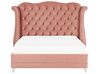 Zamatová posteľ 160 x 200 cm ružová AYETTE_832195