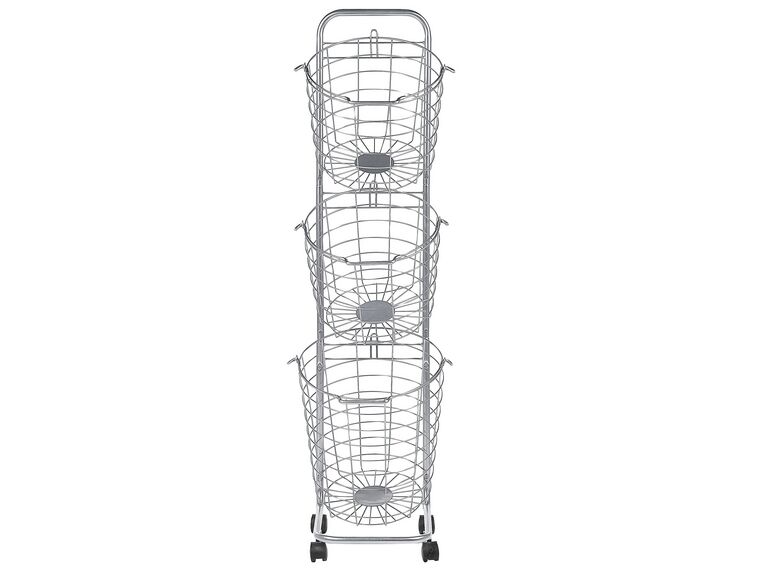 3 Tier Metal Wire Basket Stand Silver AYAPAL_841305