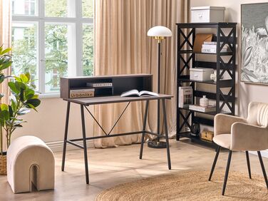Home Office Set Dark Wood and Black FOSTER/HARISON