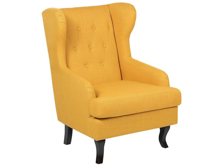 Fabric Wingback Chair Yellow ALTA_751369