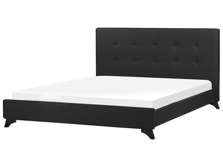 Fabric EU King Size Bed Black AMBASSADOR_914111