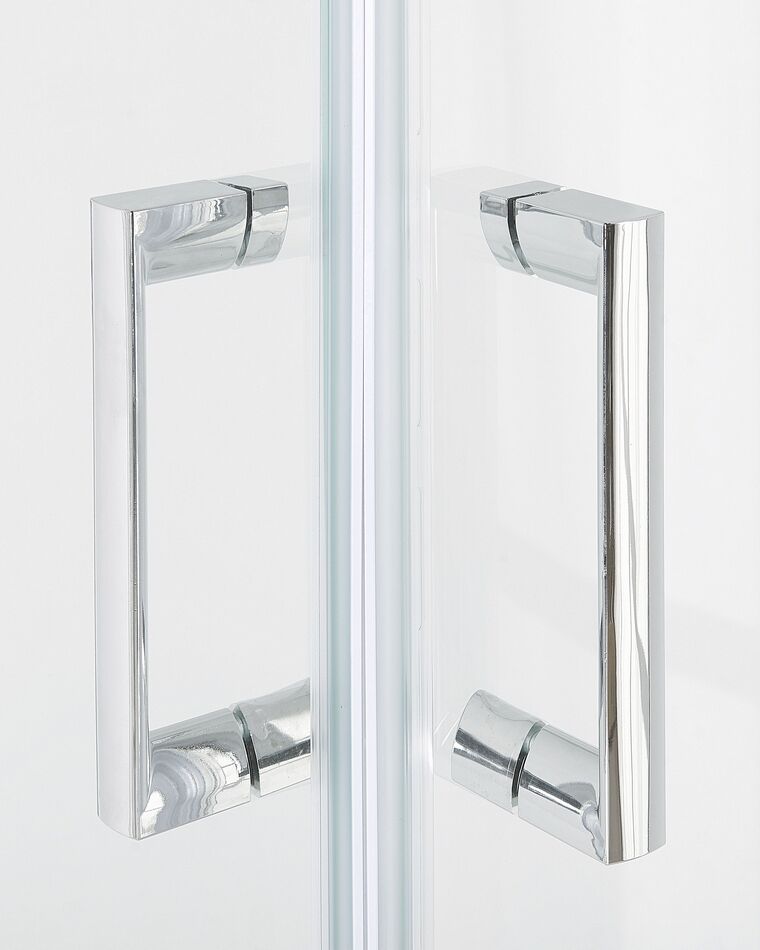 Tempered Glass Shower Enclosure 90 x 90 x 185 cm Silver TELA Beliani