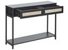 Rattan 2 Drawer Console Table Black OPOCO_873463