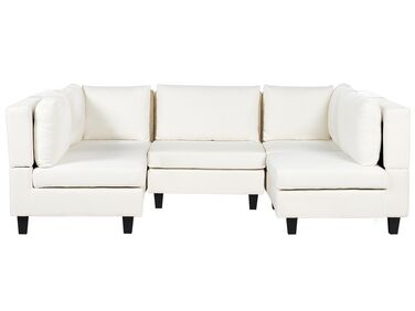 Ötszemélyes kombinálható fehér kárpitozott kanapé UNSTAD