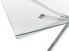 Jedálenský stôl so sklenenou vrchnou doskou 160 x 90 cm strieborný CORA_875834