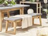 Set de jardin table avec deux bancs en fibre-ciment gris et bois clair ORIA_804549
