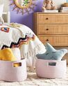 Conjunto de 2 cestas de algodón rosa pastel 20 cm CHINIOT_840459