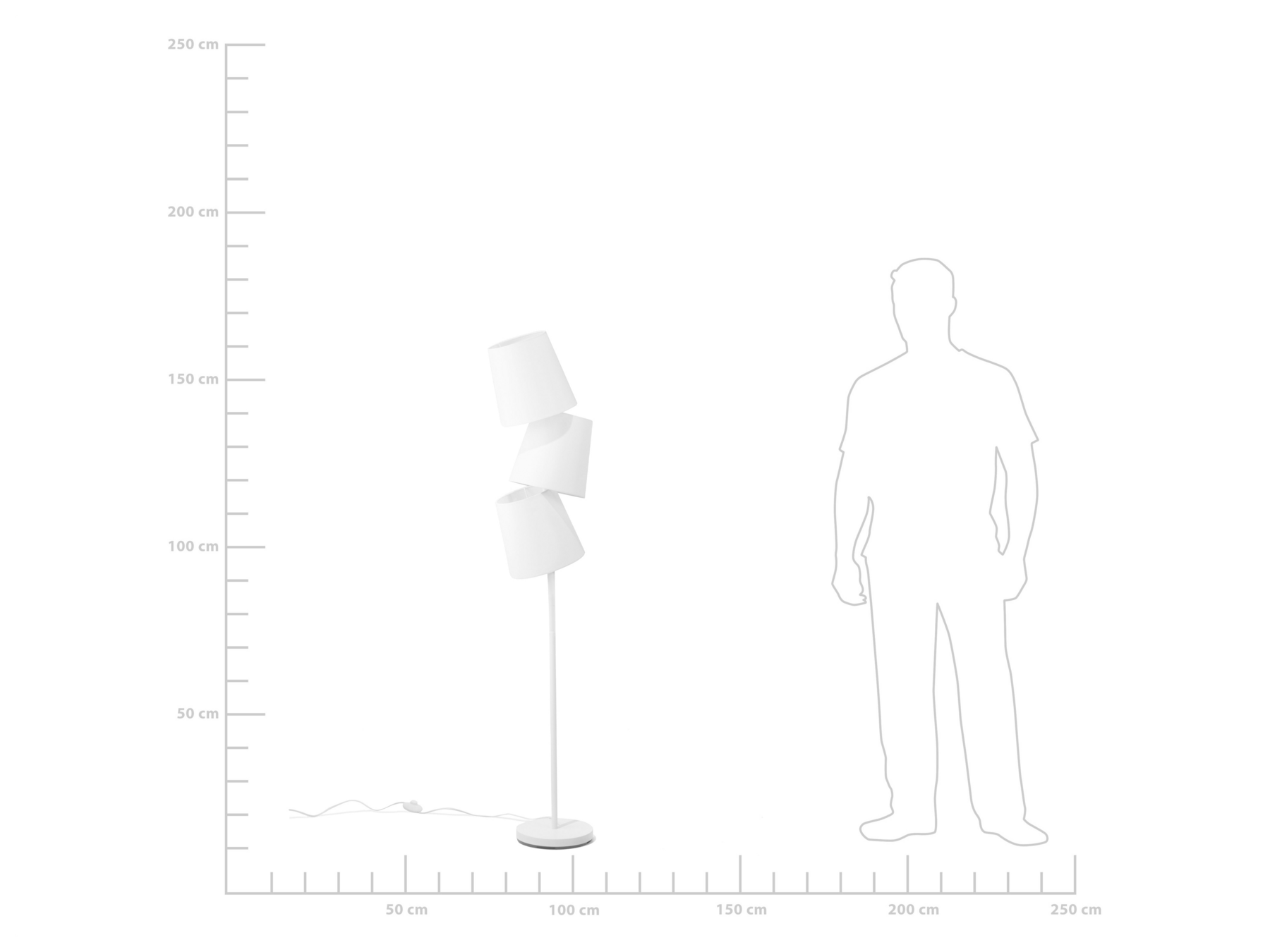 3 Light Floor Lamp White RIO GRANDE Beliani.co.uk