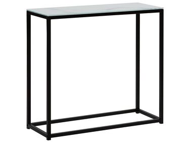 Console Table Marble Effect White with Black DELANO 