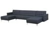 5 Seater U-shaped Modular Fabric Sofa Dark Grey ABERDEEN_718878