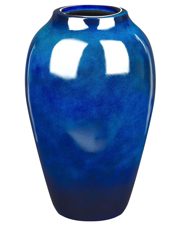 Blumenvase Terrakotta dunkelblau 37 cm OCANA_847860