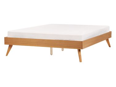 Bed hout lichthout 140 x 200 cm BERRIC