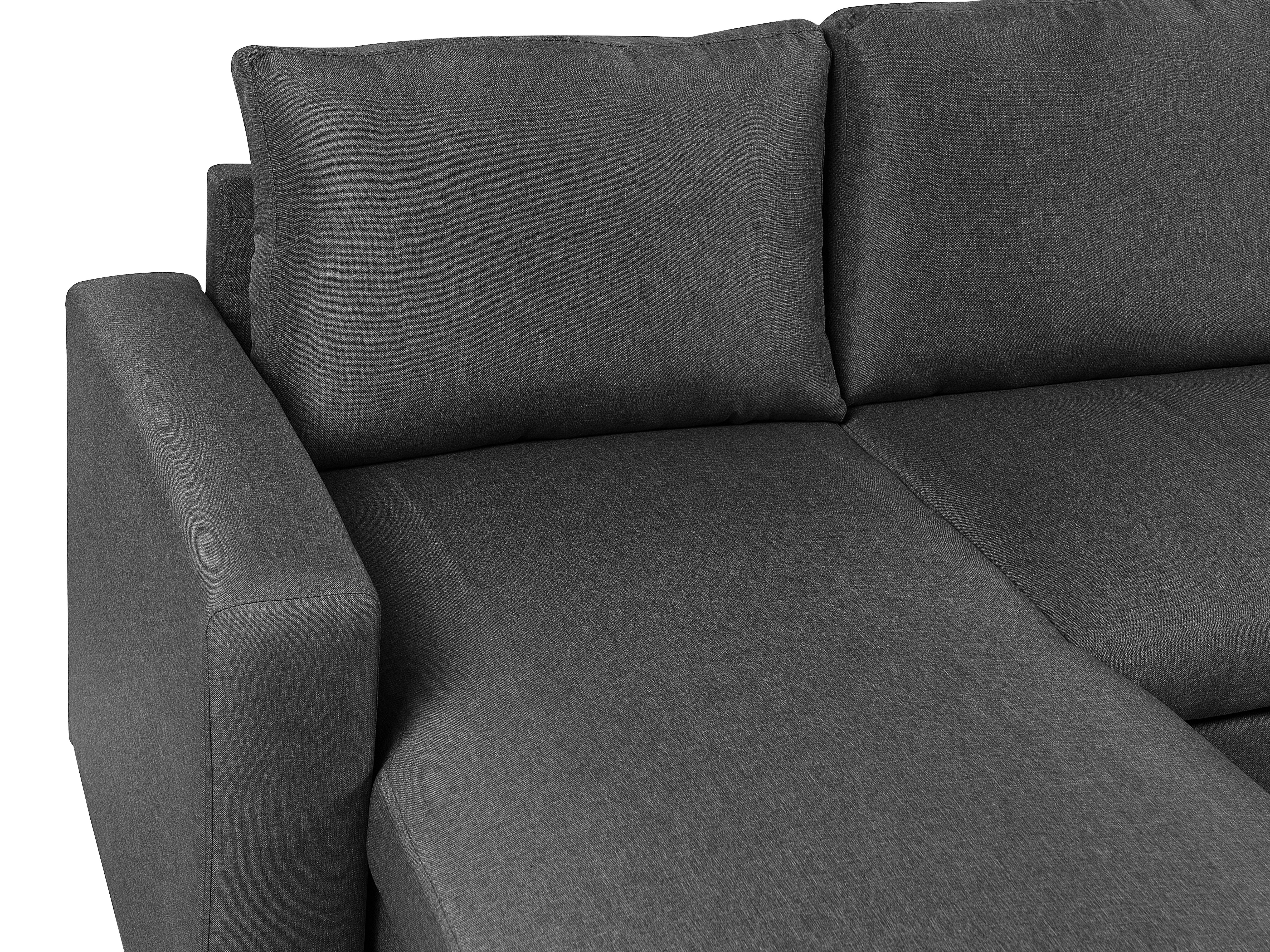 Fabric Corner Sofa Bed with Storage Dark Grey SOMMEN Beliani.co.uk