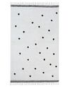Gulvtæppe sort/hvid bomuld 140 x 200 cm LAZA_908054